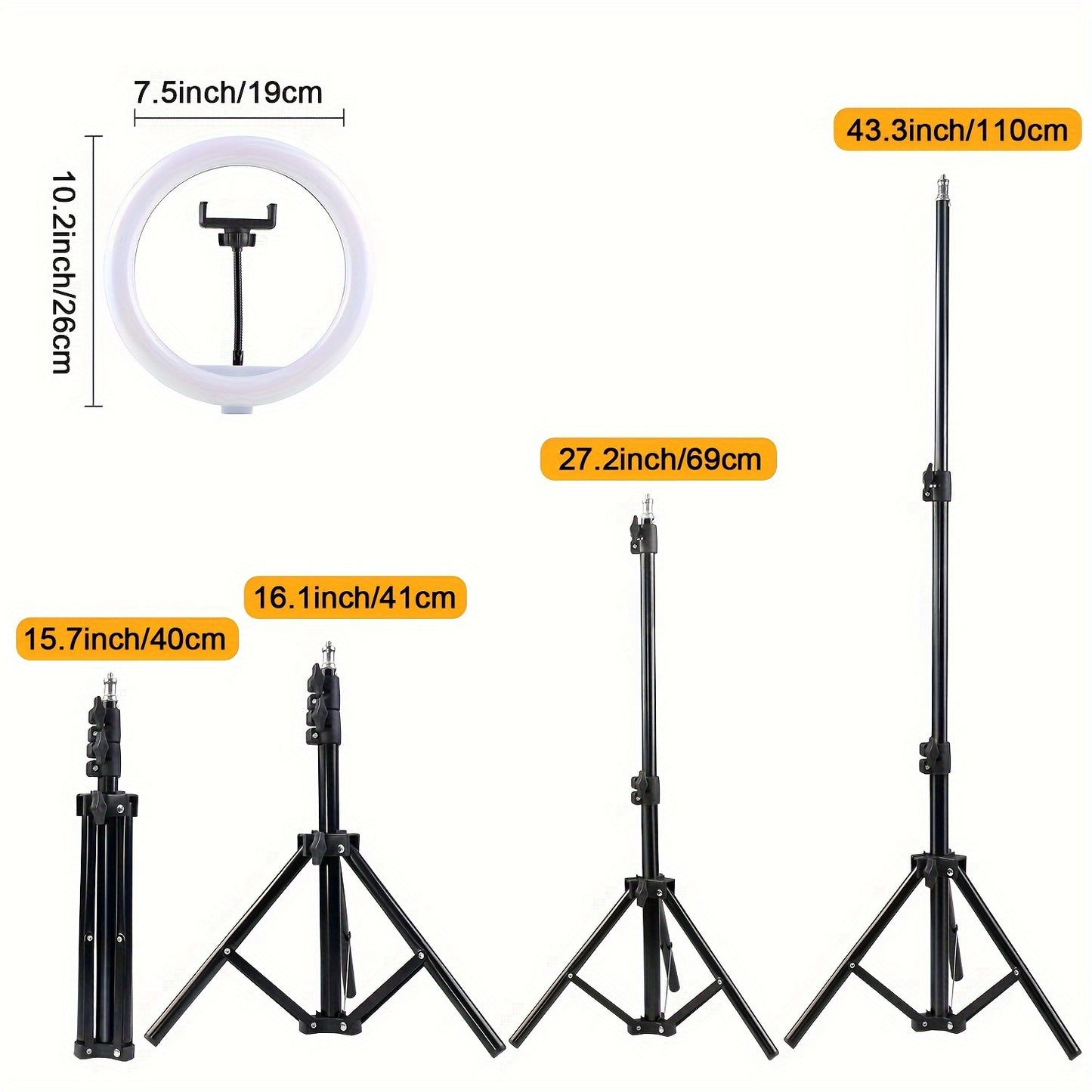 Ring light with tripod stand